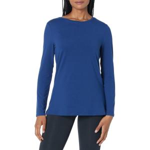 image:imageAmazon Essentials Womens Active Quick Dry Tech Stretch Lightweight LongSleeve Crewneck TShirt Available in Plus SizeNavy