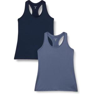image:imageAmazon Essentials Womens Active Quick Dry Tech Stretch Racerback Scoop Neck Tank Top MultipacksNavySlate Grey