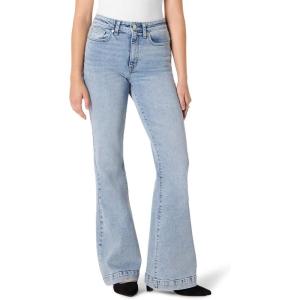 image:imageAmazon Essentials Womens High Stretch Flattering HighRise Flare JeansIced Blue Light Wash