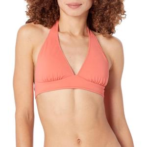 image:imageAmazon Essentials Womens LightSupport Padded Tie Halter Bikini Swimsuit Top Available in Plus SizeCoral Pink