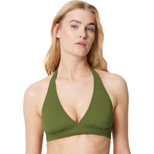 image:imageAmazon Essentials Womens LightSupport Padded Tie Halter Bikini Swimsuit Top Available in Plus SizeOlive