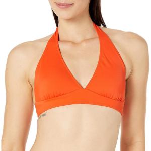 image:imageAmazon Essentials Womens LightSupport Padded Tie Halter Bikini Swimsuit Top Available in Plus SizeOrange