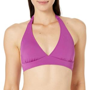image:imageAmazon Essentials Womens LightSupport Padded Tie Halter Bikini Swimsuit Top Available in Plus SizeViolet