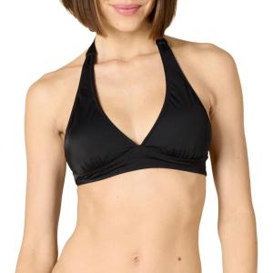 image:imageAmazon Essentials Womens LightSupport Padded Tie Halter Bikini Swimsuit Top Available in Plus SizeWashed Black