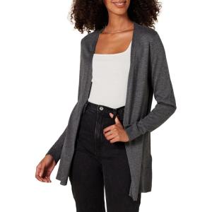 image:imageAmazon Essentials Womens Lightweight Long Sleeve OpenFront Cardigan Sweater Available in Plus SizeCharcoal Heather