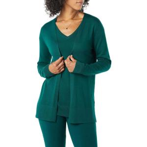 image:imageAmazon Essentials Womens Lightweight Long Sleeve OpenFront Cardigan Sweater Available in Plus SizeDark Green