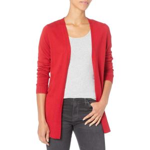 image:imageAmazon Essentials Womens Lightweight Long Sleeve OpenFront Cardigan Sweater Available in Plus SizeRed