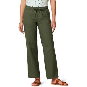 image:imageAmazon Essentials Womens Pull On Linen Blend Drawstring Relaxed Fit Wide Leg PantDark Olive