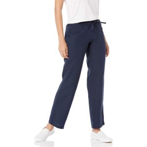 image:imageAmazon Essentials Womens Pull On Linen Blend Drawstring Relaxed Fit Wide Leg PantNavy