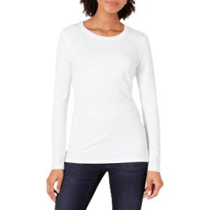 image:imageAmazon Essentials Womens RegularFit LongSleeve Crewneck TShirt Available in Plus SizeWhite