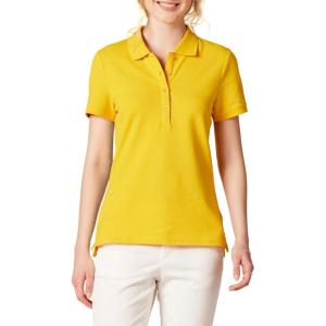 image:imageAmazon Essentials Womens ShortSleeve Polo Shirt Soft Stretch Cotton Jersey Available in Plus SizeGolden Yellow