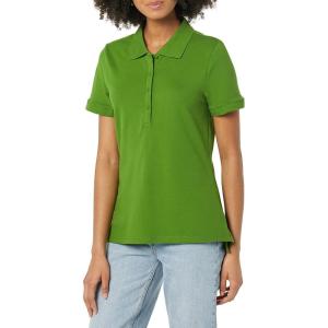 image:imageAmazon Essentials Womens ShortSleeve Polo Shirt Soft Stretch Cotton Jersey Available in Plus SizeLight Olive