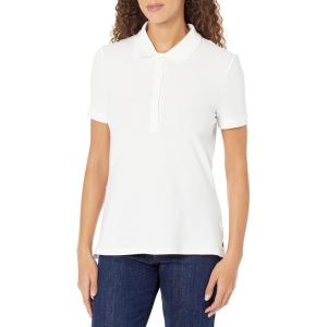 image:imageAmazon Essentials Womens ShortSleeve Polo Shirt Soft Stretch Cotton Jersey Available in Plus SizeWhite