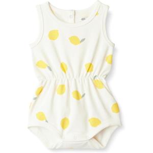 image:imageAmazon Essentials x Sofia Grainge Baby Girls Lightweight French Terry Sleeveless Shorts RomperIvory Big Lemon