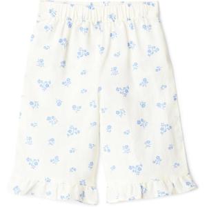 image:imageAmazon Essentials x Sofia Grainge Toddlers and Baby Girls Cotton Linen Wide Leg Pullon Pant with RufflesIvory Blue Floral