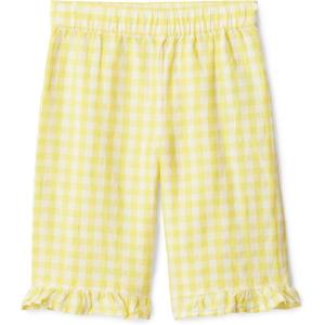image:imageAmazon Essentials x Sofia Grainge Toddlers and Baby Girls Cotton Linen Wide Leg Pullon Pant with RufflesYellow Gingham