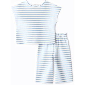 image:imageAmazon Essentials x Sofia Grainge Toddlers and Baby Girls Cotton Pique Short Sleeve TShirt amp Pants Play SetBlue Uneven Thin Stripe