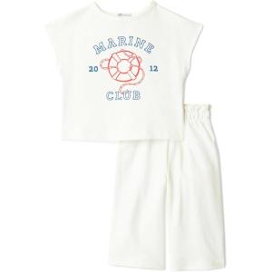 image:imageAmazon Essentials x Sofia Grainge Toddlers and Baby Girls Cotton Pique Short Sleeve TShirt amp Pants Play SetIvory Marine Club