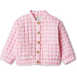 image:imageAmazon Essentials x Sofia Grainge Toddlers and Baby Girls Cotton Sateen Lightweight Printed JacketPink Big Gingham