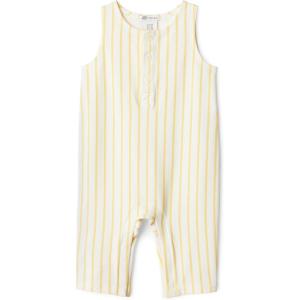 image:imageAmazon Essentials x Sofia Grainge Unisex Babies Sleeveless Lightweight French Terry RomperGolden Yellow Uneven Stripe