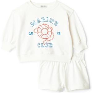 image:imageAmazon Essentials x Sofia Grainge Unisex Babies Toddlers and Kids Sweatshirt and Shorts French Terry Play SetIvory Marine Club