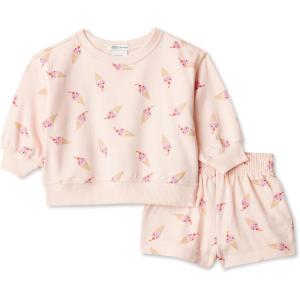 image:imageAmazon Essentials x Sofia Grainge Unisex Babies Toddlers and Kids Sweatshirt and Shorts French Terry Play SetLight Pink Ice Cream