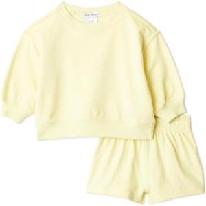 image:imageAmazon Essentials x Sofia Grainge Unisex Babies Toddlers and Kids Sweatshirt and Shorts French Terry Play SetLight Yellow