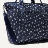image:imageAmazon Essentials Womens Quilted Cotton Travel Tote Bag Black One SizeNavy Floral