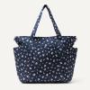 image:imageAmazon Essentials Womens Quilted Cotton Travel Tote Bag Black One SizeNavy Floral