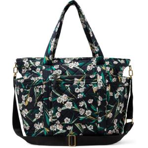 image:imageAmazon Essentials Womens Quilted Cotton Travel Tote Bag Black One SizeBlack Floral