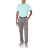image:imageAmazon Essentials Mens Moisture Wicking Golf Polo Shirt Short Sleeve SlimFit QuickDryAqua Blue Stripe