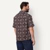 image:imageAmazon Essentials Mens RelaxedFit Short Sleeve Linen Blend ShirtDark Maroon Bandana Pattern