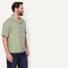image:imageAmazon Essentials Mens RelaxedFit Short Sleeve Linen Blend ShirtDark Sage Green