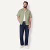 image:imageAmazon Essentials Mens RelaxedFit Short Sleeve Linen Blend ShirtDark Sage Green