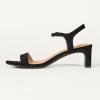 image:imageAmazon Essentials Womens Ankle Strap Low Heel SandalsBlack Faux Suede