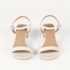 image:imageAmazon Essentials Womens Ankle Strap Low Heel SandalsEcru Faux Leather