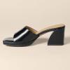image:imageAmazon Essentials Womens Platform Block Heel Mule SandalsBlack Faux Leather