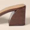 image:imageAmazon Essentials Womens Platform Block Heel Mule SandalsBrown Faux Crocodile