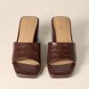 image:imageAmazon Essentials Womens Platform Block Heel Mule SandalsBrown Faux Crocodile