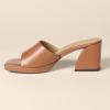 image:imageAmazon Essentials Womens Platform Block Heel Mule SandalsTan Faux Leather