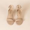 image:imageAmazon Essentials Womens Two Strap Ankle Strap Block Heel SandalBeige Faux Leather