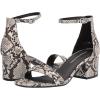 image:imageAmazon Essentials Womens Two Strap Ankle Strap Block Heel SandalBlack White Faux Snake Skin