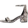 image:imageAmazon Essentials Womens Two Strap Ankle Strap Block Heel SandalBlack White Faux Snake Skin