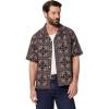image:imageAmazon Essentials Mens RelaxedFit Short Sleeve Linen Blend ShirtDark Maroon Bandana Pattern