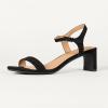 image:imageAmazon Essentials Womens Ankle Strap Low Heel SandalsBlack Faux Suede