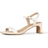 image:imageAmazon Essentials Womens Ankle Strap Low Heel SandalsEcru Faux Leather