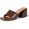 image:imageAmazon Essentials Womens Platform Block Heel Mule SandalsBrown Faux Crocodile