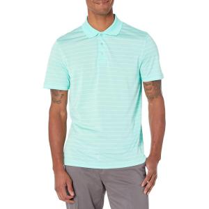 image:imageAmazon Essentials Mens Moisture Wicking Golf Polo Shirt Short Sleeve SlimFit QuickDryAqua Blue Stripe