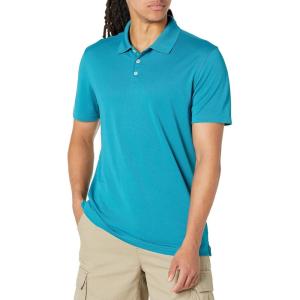 image:imageAmazon Essentials Mens Moisture Wicking Golf Polo Shirt Short Sleeve SlimFit QuickDryTeal Blue