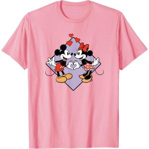 image:imageAmazon Essentials Mickey and Minnie Smiling in Love Valentines Day Short Sleeve TShirtPink